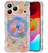 EYZUTAK Case for iPhone 17 Pro Max, [Compatible with MagSafe] Colorful Oil Painting Flower Glossy...