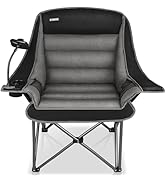 Camping Chairs for Adults-Oversized Extra Large Lawn Chair,Folding Comfy Padded Chair w/Phone Hol...