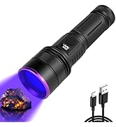 WINDFIRE Black Light Flashlight 365nm, UV Flashlight Rechargeable with LCD Display, 30W High Powe...