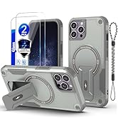 for iPhone 12 Pro Max case[Compatible with MagSafe][with 2 * 9H Tempered Glass Screen Protector],...