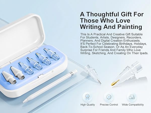 Replacement Tips for Apple Pencil Pro/USB C/2nd Gen/1st Gen Tips with Storage Box