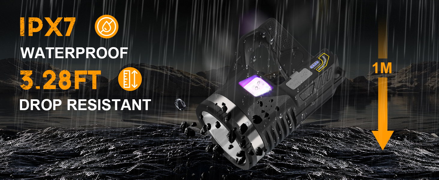 waterproof spotlight flashlight