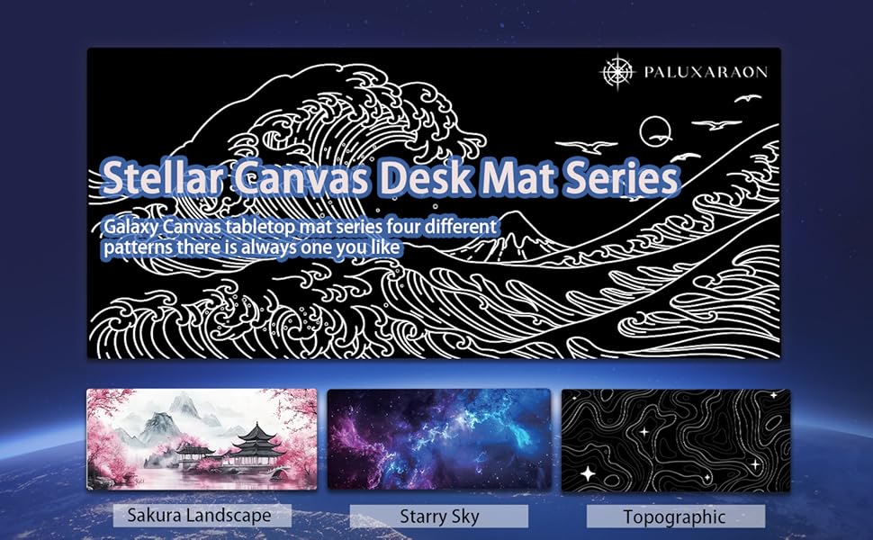 Japanese Sea Wave Large Desk Pad,Mouse Pad,Anime Gaming Mouse Pad