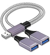 ROÉKO 2025 Upgraded,USB Splitter 1 in 2 Out Cable,Double USB Port Extender Power Split Adapter,Da...