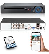 Fuers H.265+ 5MP 8 Channel CCTV DVR Recorder with 500G HDD, Face Detection, Alert Push, Hybrid Ca...