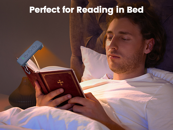 Glocusent USB Rechargeable Book Light, Portable Clip-on LED Reading Light