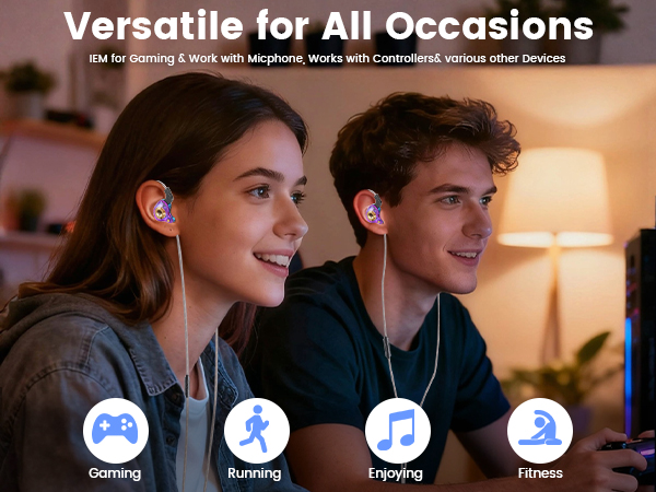 IEM for Gaming &amp;amp; Work with Micphone, Works with Controllers&amp;amp; various other Devices