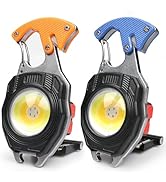 MAKDAK Keychain Flashlight - 2pc Arabiner Flashlight Tool Cob Keychain Work Light 7 Light Modes 1...