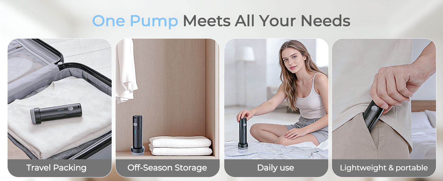 Cordless Electric Vacuum Pump for Storage Bags