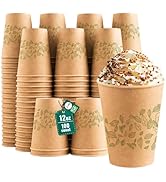 Biotakeware 12oz 100 Count Compostable Paper Cups, BPI Certified Plant-Based Biodegradable Dispos...