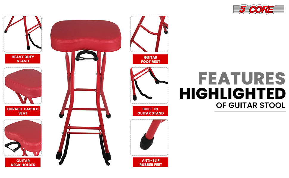 guitar seat musician stool folding music chair acoustic stand electric guitar rest bass