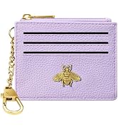 SEAVILIA Card Holder Keychain Wallet for Women with ID Window RFID Blocking Coin Purse Bee Gifts ...