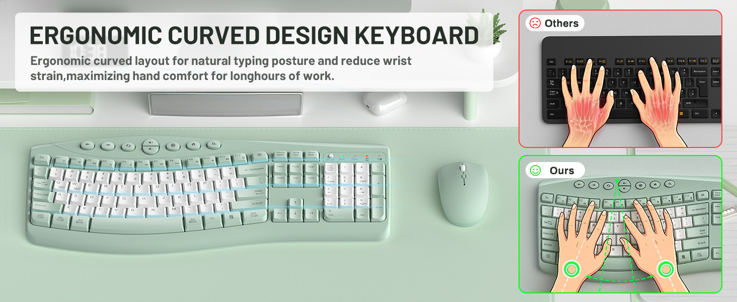 ergonomic keyboard and mouse wireless 2