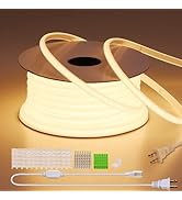 BENLUN AC 110V COB LED Strip Lights Outdoor Waterproof 98.4ft, 3000K Warm White Super Bright 300W...