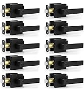 Estmoon Privacy Door Lock, 10 Pack Matte Black Keyless Door Handles Interior Heavy Duty Bed and B...