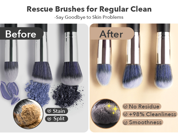 Rescue makeup brushes for regular clean