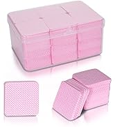 Bcowos Pink Lint Free Nail Wipes with Storage Case- 1080PCS Super Absorbent Nail Polish Remover P...