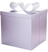 LaRibbons Large Gift Boxes with Lids, 10x10x10 Inches Purple Square Foldable Gift Boxes for Birth...