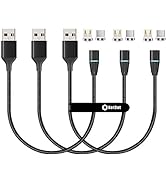 NetDot Gen12 Micro USB and USB-C [1ft,3 Pack Black] Magnetic Fast Charging Data Transfer Cable Co...