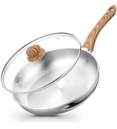 KOCH SYSTEME CS Stainless Steel Pan 10 Inch, Induction Tri-Ply Bottom Stainless Steel Frying Pan ...