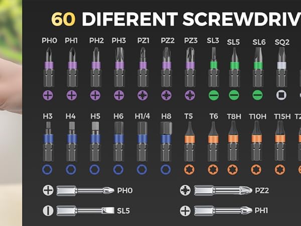 40PcS Color-coded S2 Steel Bits