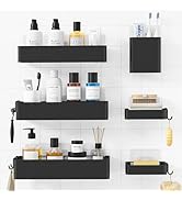 Kitsure Shower Caddy Adhesive - 6-Pack, No-Drilling Shower Shelves with Soap Holder, Toothbrush H...