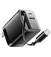 Retractable Charger, 65W Retractable USB C Charger with Type-C Cable and QC18W PD65W Port, PD PPS...