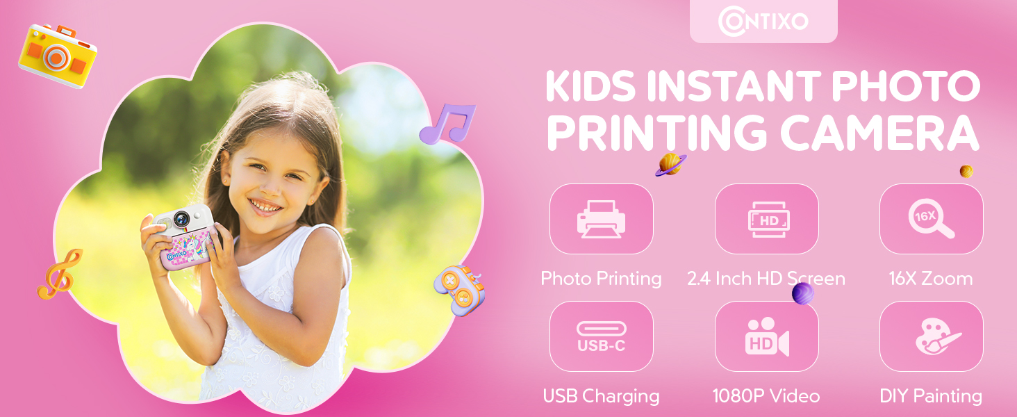 Contixo Kids Camera Instant Print