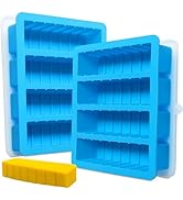 Sidosir 2PCS Butter Silicone Mold with Lid, Non-Stick Butter Mold Tray with Measurements for Home...