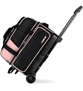 LARIPOP Dual Roller 2-Ball Bowling Bag, Featuring a Separate Large Shoe Compartment Capable, a 3-...