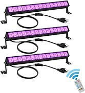 uwiner 48W LED Black Light Bar Blacklight Bars with Plug and Switch Light Up 22x22ft Area for Glo...