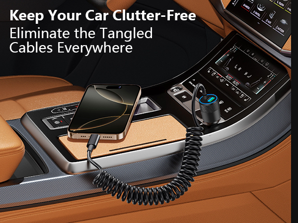 Apple MFi Certified 75W USB C PD&amp;QC Car Power Cigarette Lighter iPhone 16 Car Charger Fast Charging