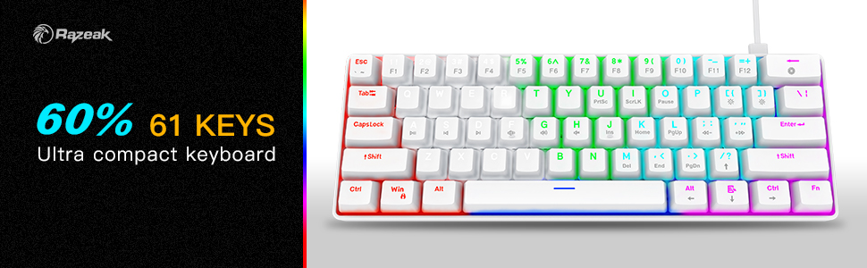 60 percent keyboard white