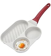 JUSTUP Nonstick Egg Frying Pan, 3-In-1 Medical Stone Pancake Frying Pan, Breakfast Fried Egg Stea...