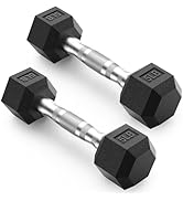 PAPABABE HEX Dumbbell Set 2.5-125lb, Rubber Encased Home Gym Dumbbells, Exercise &amp; Fitness Weight...