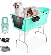 Blanlody Dog Washing Station, Portable Dog Grooming Tub, Dog Bathing Station,Anti-Slip Design,Fol...