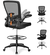 Giantex Drafting Chair, Ergonomic Tall Office Chair with Adjustable Lumbar Support &amp; Footrest Rin...