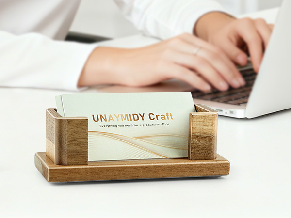 desktop business card holder wooden card holder