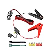 Range Tour Car Cigarette Lighter Alligator Clips Extension Cable, 12V-24V Car Cigarette Lighter P...