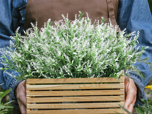 Artificial Flowers, UV Resistant Faux Outdoor Flowers, Fake Plastic Flowers for Decoration Home