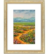 Golden State Art,12x16 Ornate Picture Frame with White Mat for 8x12 Photo or Display 12x16 Print ...