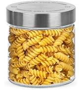 County Line Kitchen Glass Food Storage Jar w/Screw-On Stainless Steel Airtight Lid - Empty Storag...