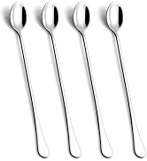 Lovingly Yours 9.5-inch Long Handle Spoon, Ice Tea Spoons, Ice Cream Spoon, Stainless Steel Stirr...