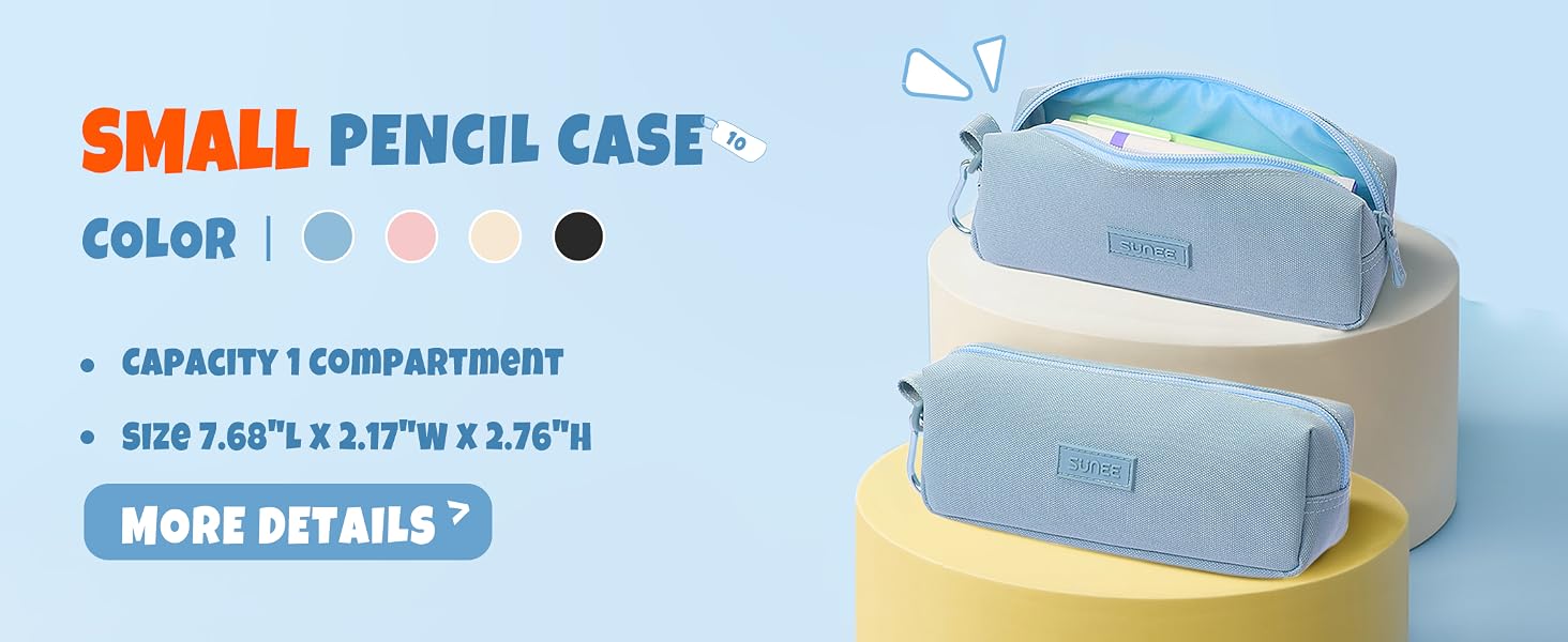 SUNEE Cute Pencil Case, Large Capacity Pencil Pouch Aesthetic Zipper Pencil Bag