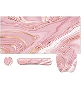 Anyshock Desk Mat, Large Mouse Pad Wrist Support, Keyboard Wrist Rest, 4 in 1 Ergonomic Desk Pad ...