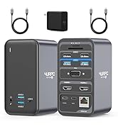 USB C Docking Station Dual Monitor for Dell, HP, Lenovo, Surface, 4URPC 15 in 1 Laptop Docking St...