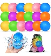SOPPYCID 18Pcs Reusable Water Balloons for Kids, Pool Beach Water Toys for Boys and Girls, Outdoo...