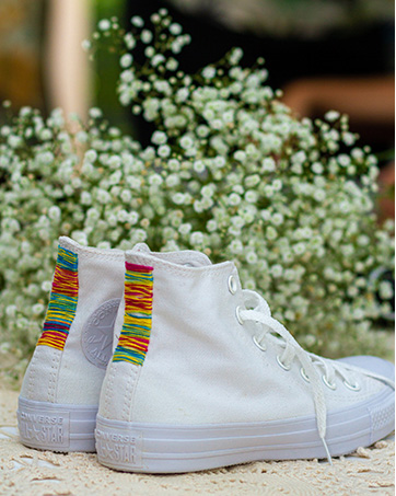 WHITE LACES FOR CONVERSE HIGH TOP