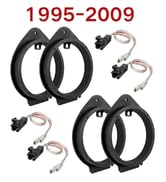 RED WOLF 4PCS 6.5 Inch Speaker Adapter Spacer Ring w/Speaker Wiring Harness Plug Replacement for ...