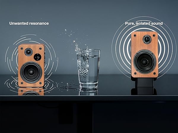 desktop speaker stands wedge angled audio riser anti vibration pad bookshelf speaker base tilt